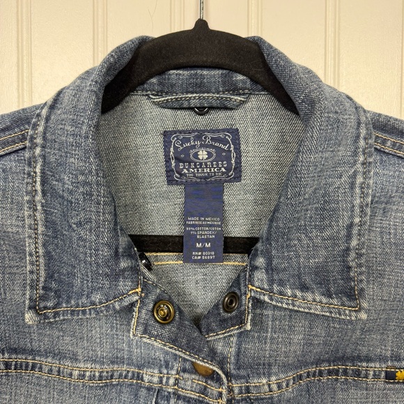Lucky Brand Denim Jean Jacket Women's Size Medium Trucker Medium Blue Wash EUC - Picture 2 of 12